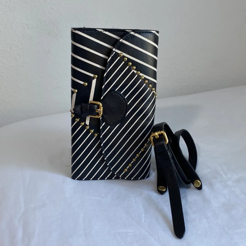 COLE HAAN Women Crossbody Mini Stripe Smartphone Wallet